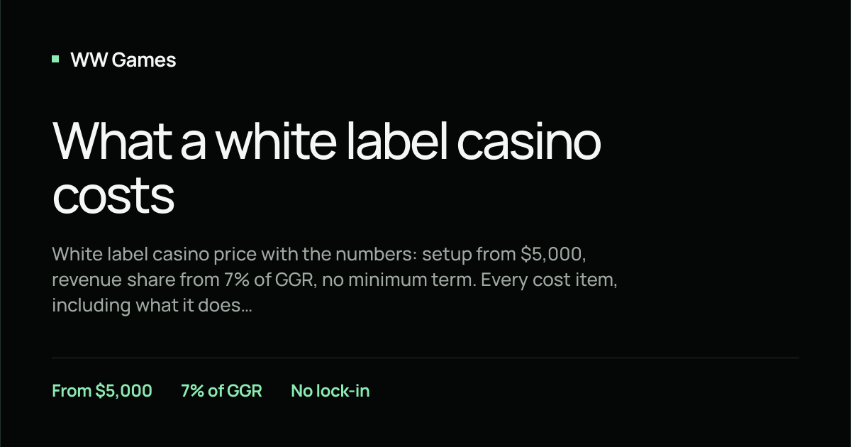 White label casino cost: setup fee, revenue share, extras | WW Games